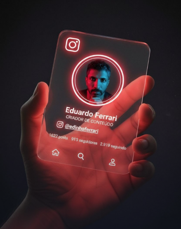 Футуристическая карточка профиля Instagram