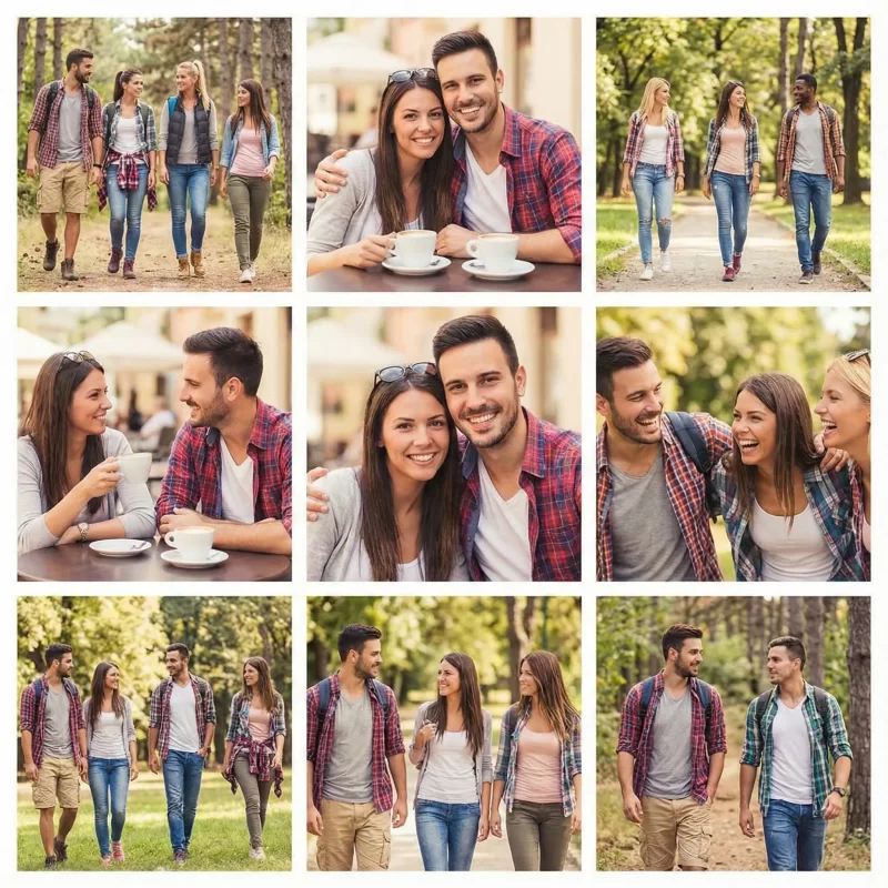 Сетка фотографий в социальных сетях