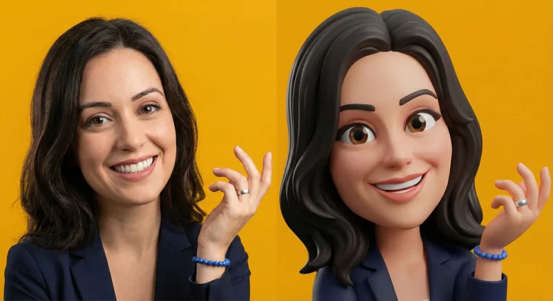 Стилизованный 3D-аватар в виде карикатуры